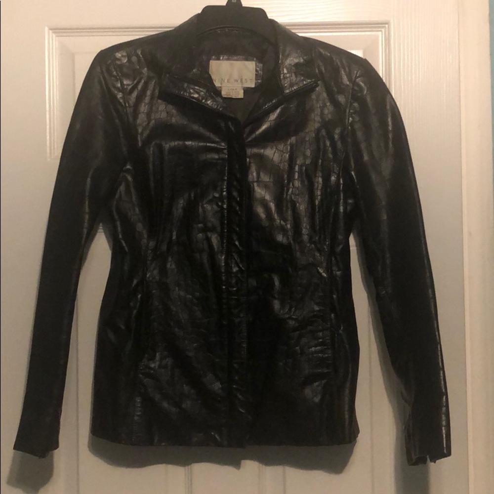 NINE WEST black leather jacket S/CH/P